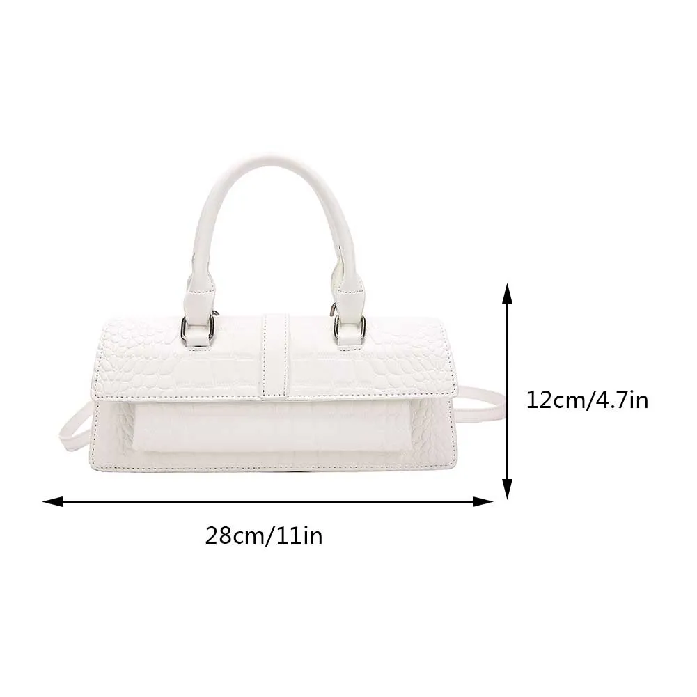 Women Shopping Crossbody Bag Large Capacity PU Satchel Bag Hasp Adjustable Strap Solid for Casual Work Party Dating Hobo Bag