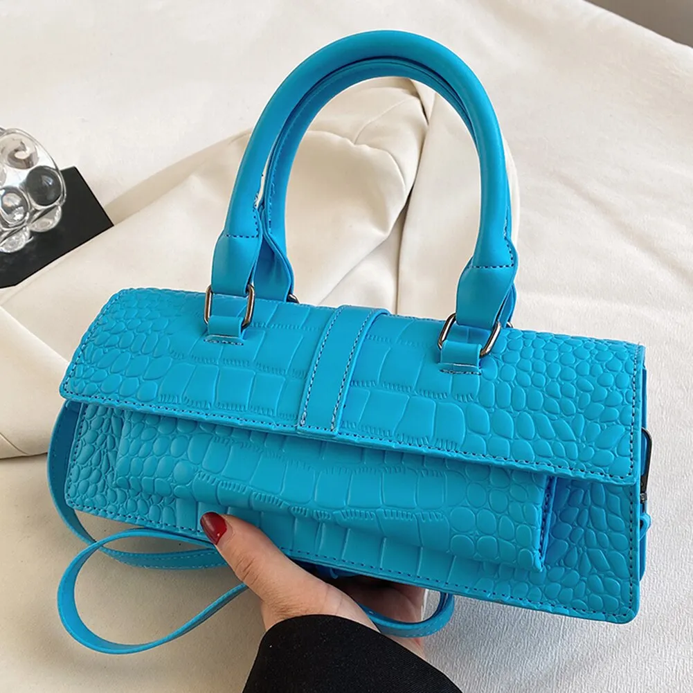 Women Shopping Crossbody Bag Large Capacity PU Satchel Bag Hasp Adjustable Strap Solid for Casual Work Party Dating Hobo Bag