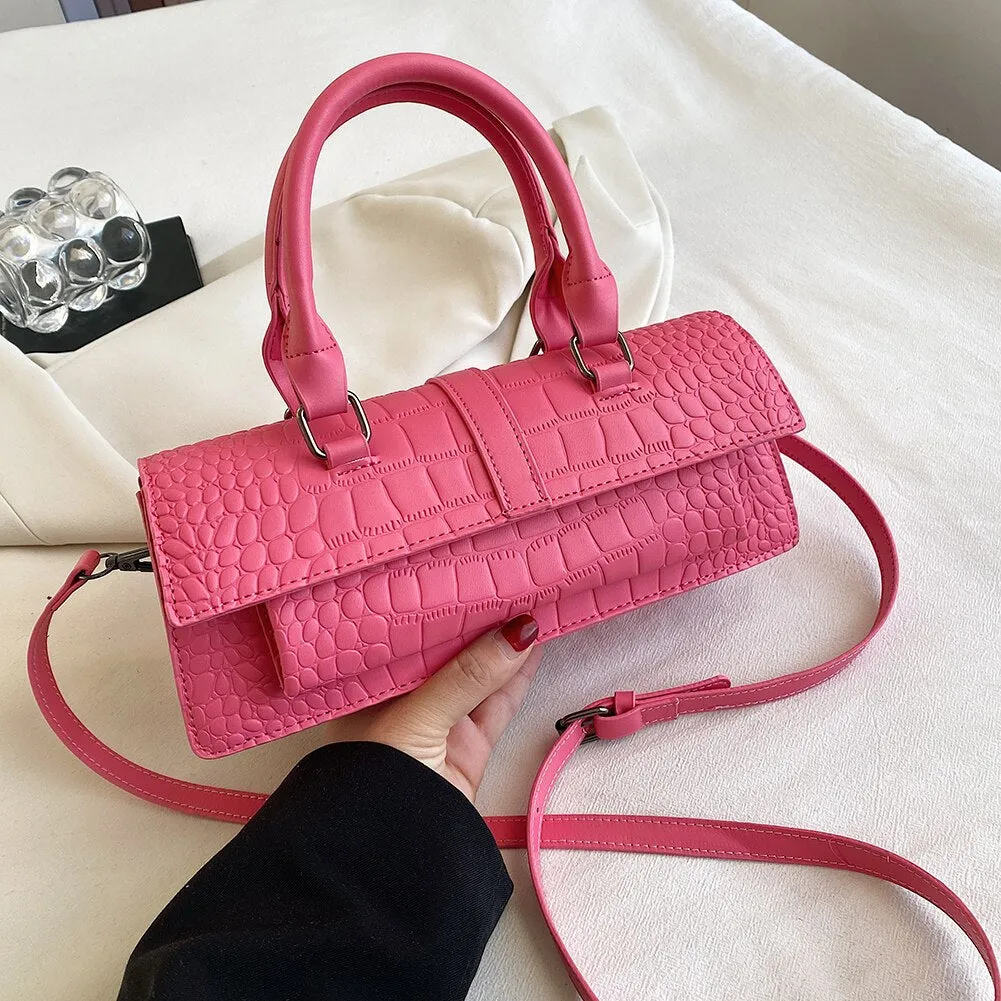 Women Shopping Crossbody Bag Large Capacity PU Satchel Bag Hasp Adjustable Strap Solid for Casual Work Party Dating Hobo Bag