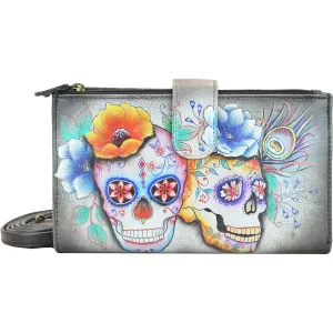 Women's Anuschka Large Smart Phone Case And Wallet Calaveras De Azucar Leather