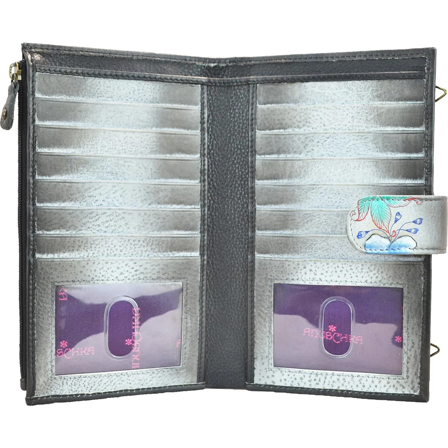 Women's Anuschka Large Smart Phone Case And Wallet Calaveras De Azucar Leather