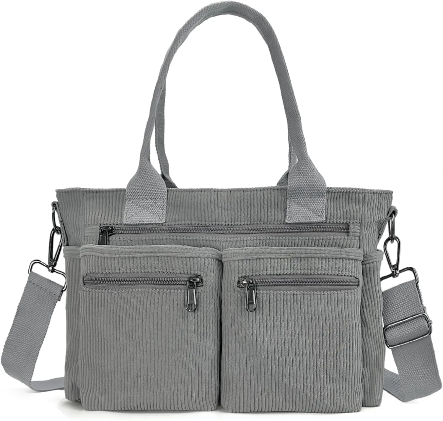 Womens Casual Corduroy Tote Bags with Multiple Pockets Hobo Crossbody Bag Travel Shoulder Bags Cute Purse Handbag