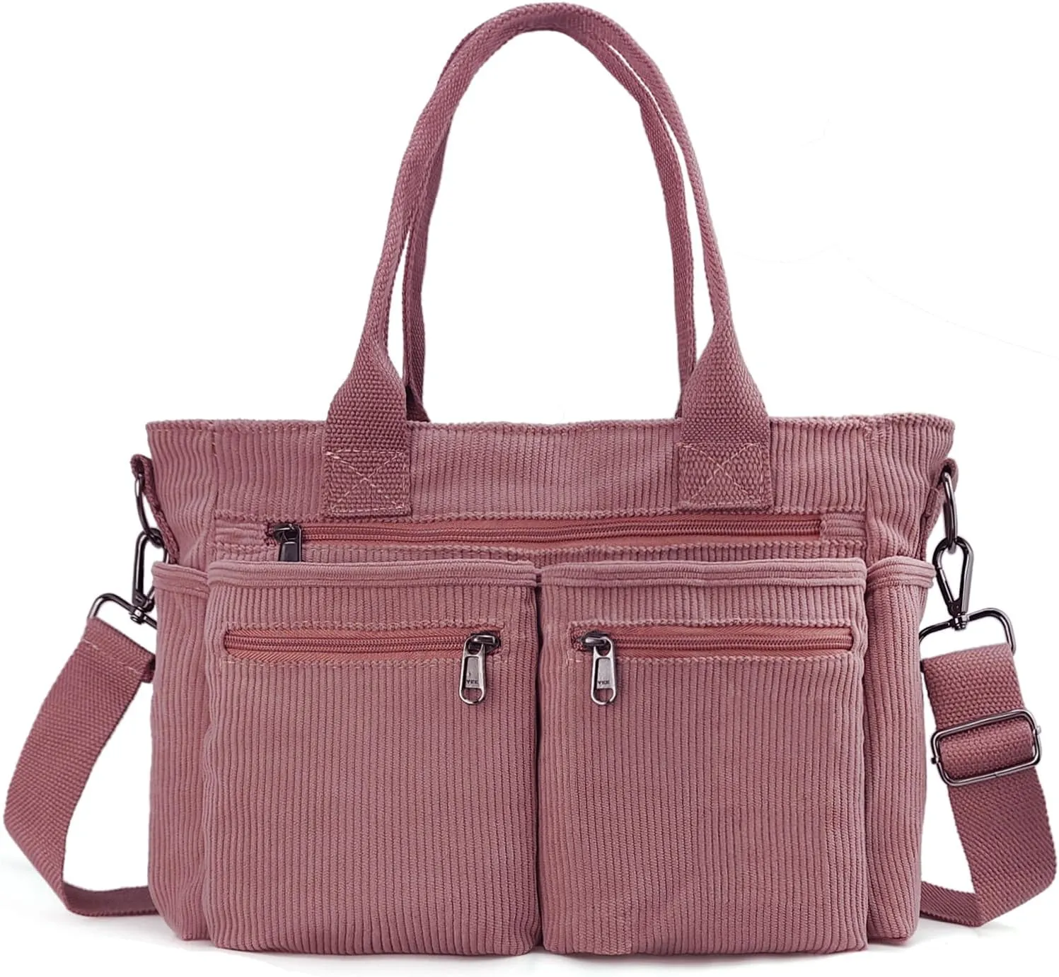 Womens Casual Corduroy Tote Bags with Multiple Pockets Hobo Crossbody Bag Travel Shoulder Bags Cute Purse Handbag