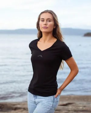 Women's Eco Ocean T-Shirt in Midnight Black