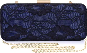 Women's Elegant Floral Lace Clutch Formal Evening Prom Handbag Purse