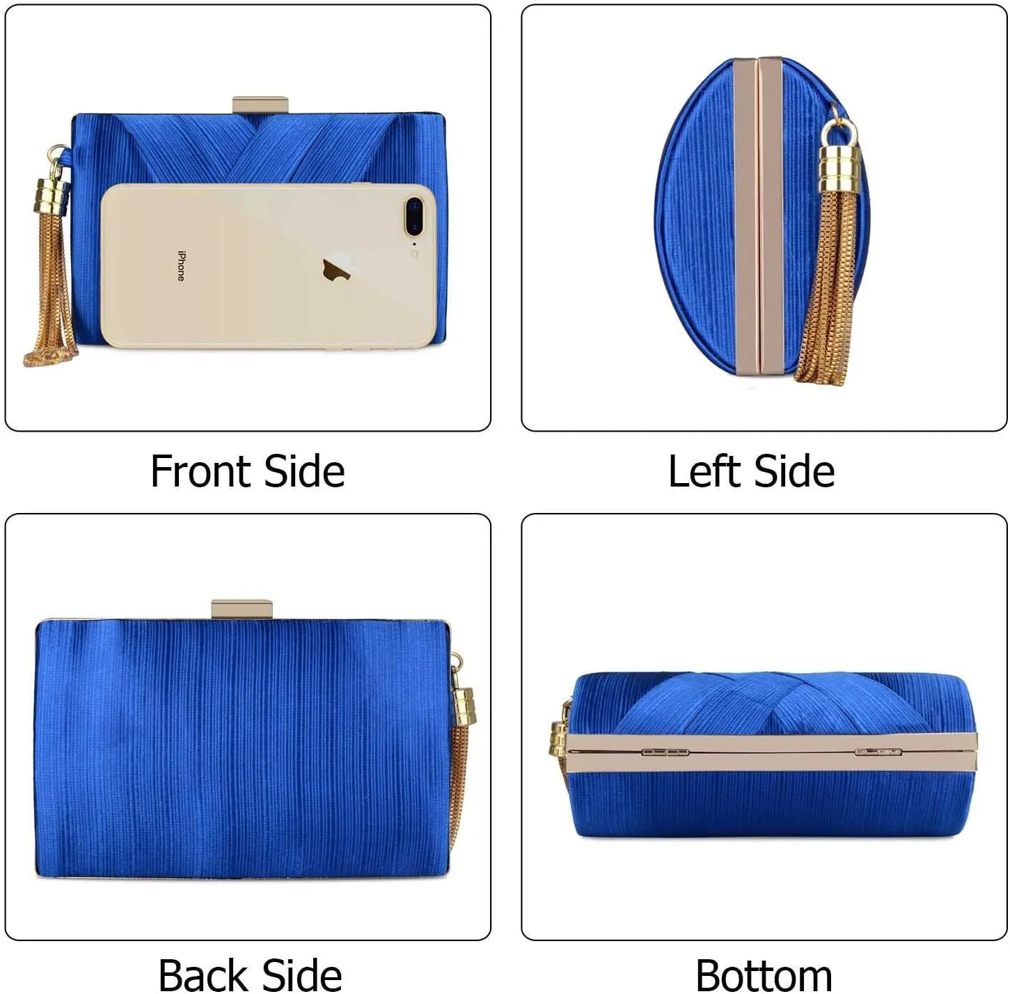 Women's Elegant Tassel Evening Bag Clutch Purse for Bride Wedding Prom Night Out Party