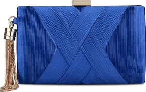 Women's Elegant Tassel Evening Bag Clutch Purse for Bride Wedding Prom Night Out Party