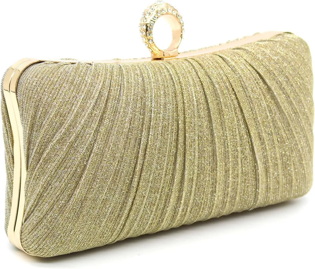 Women's Evening Bag Summer Wedding Party Clutches Pleated Evening Bag for Bridal Shoulder Handbag
