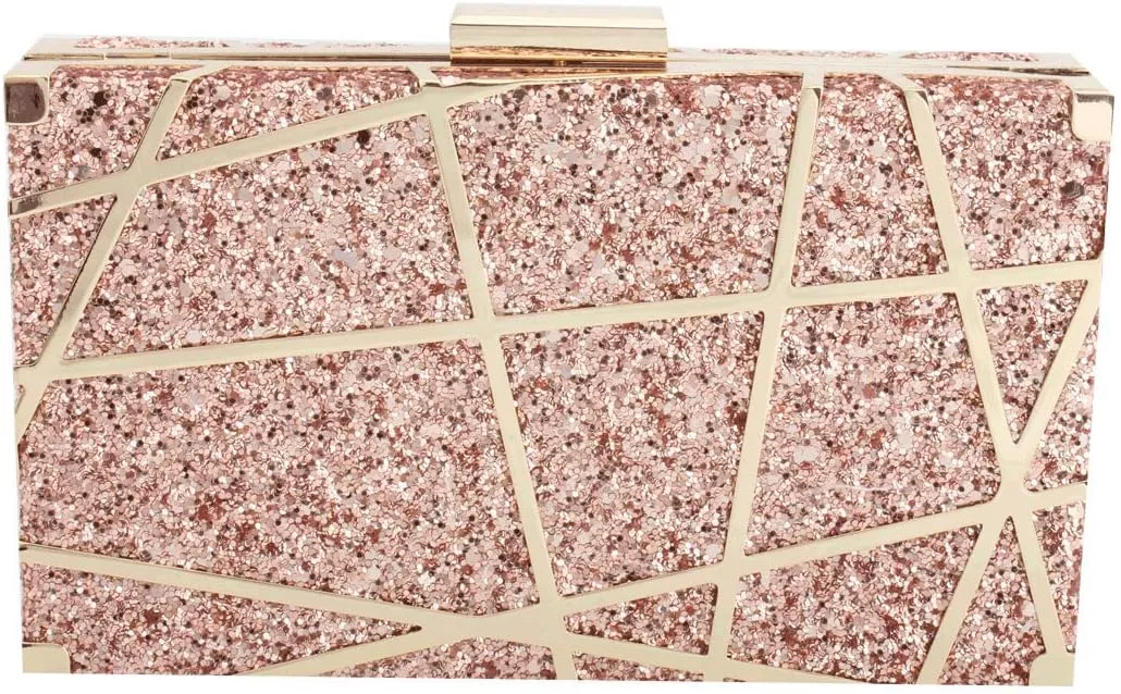 Women's Evening Bags metal Clutches Shoulder handBag Cross-body Purses
