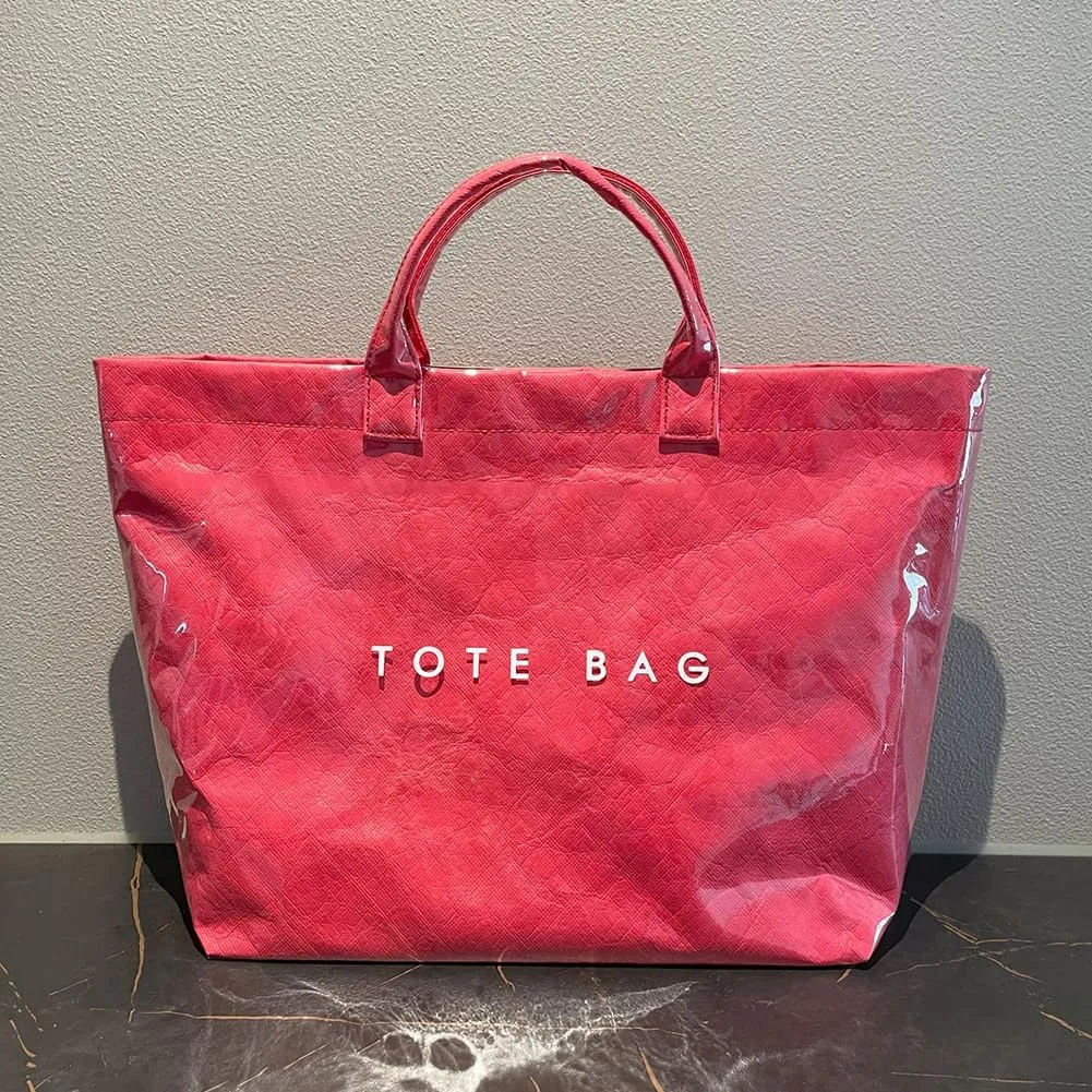 Women's Large PVC Tote Bag 2024 Fashion Handbags Big Winter Fall Totebag Y2K Shopping Hobo Bag Shoulder Purse with Laptop