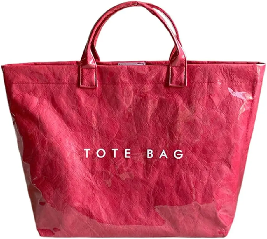 Women's Large PVC Tote Bag 2024 Fashion Handbags Big Winter Fall Totebag Y2K Shopping Hobo Bag Shoulder Purse with Laptop