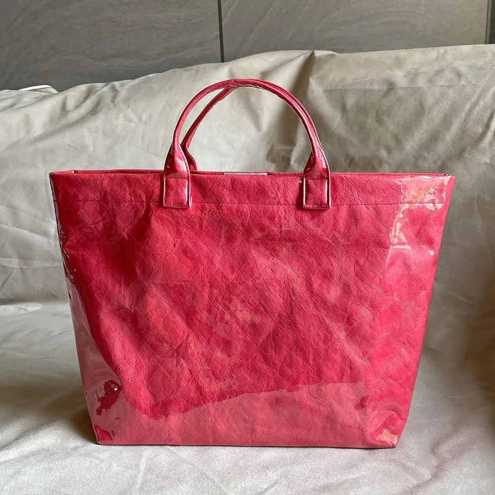 Women's Large PVC Tote Bag 2024 Fashion Handbags Big Winter Fall Totebag Y2K Shopping Hobo Bag Shoulder Purse with Laptop