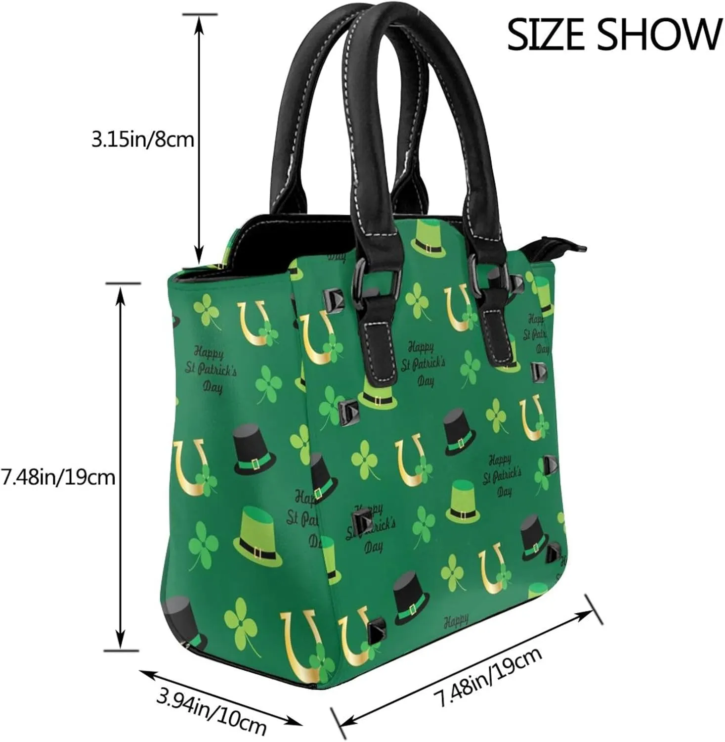 Women's PU Leather Shoulder Bag Handbag Shopping Purse Handle Satchels Studded Totes Clutch Bag