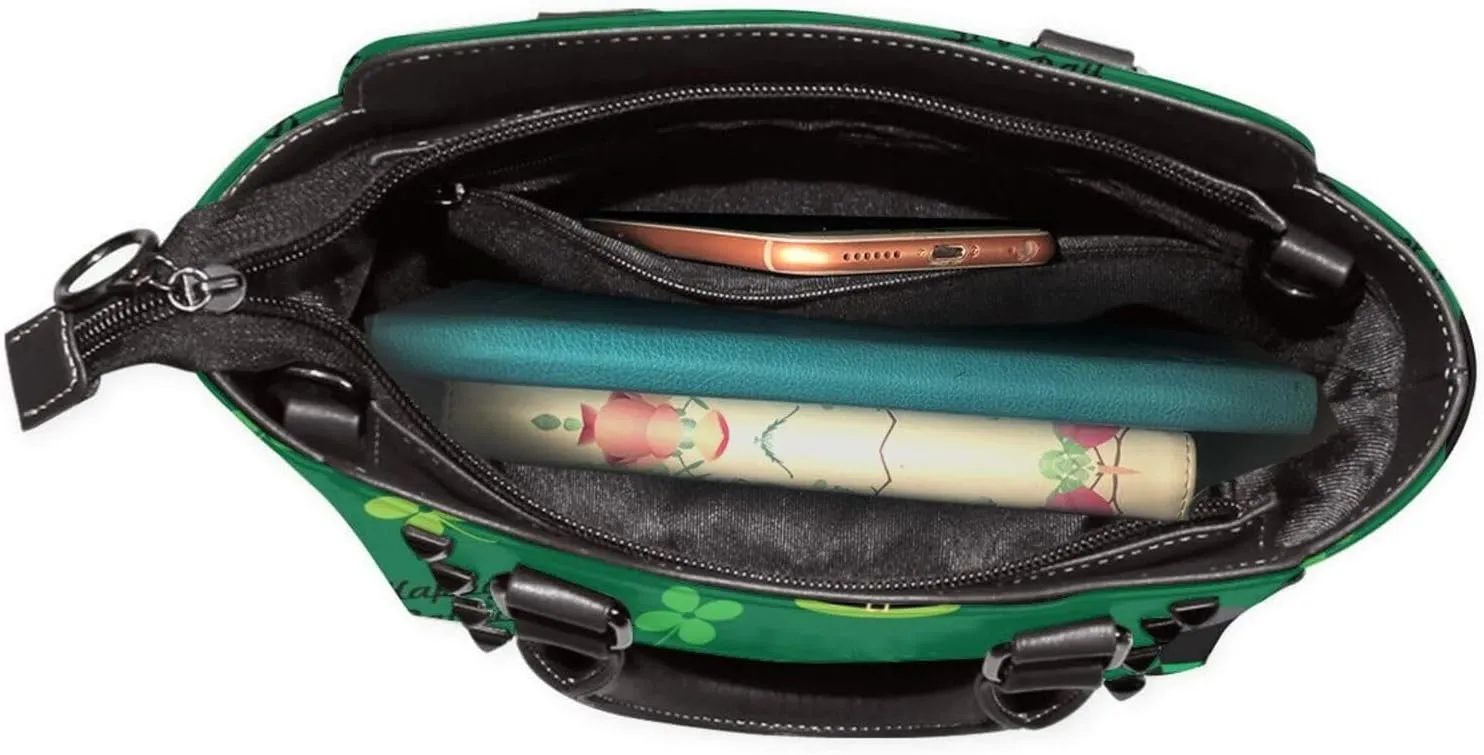 Women's PU Leather Shoulder Bag Handbag Shopping Purse Handle Satchels Studded Totes Clutch Bag