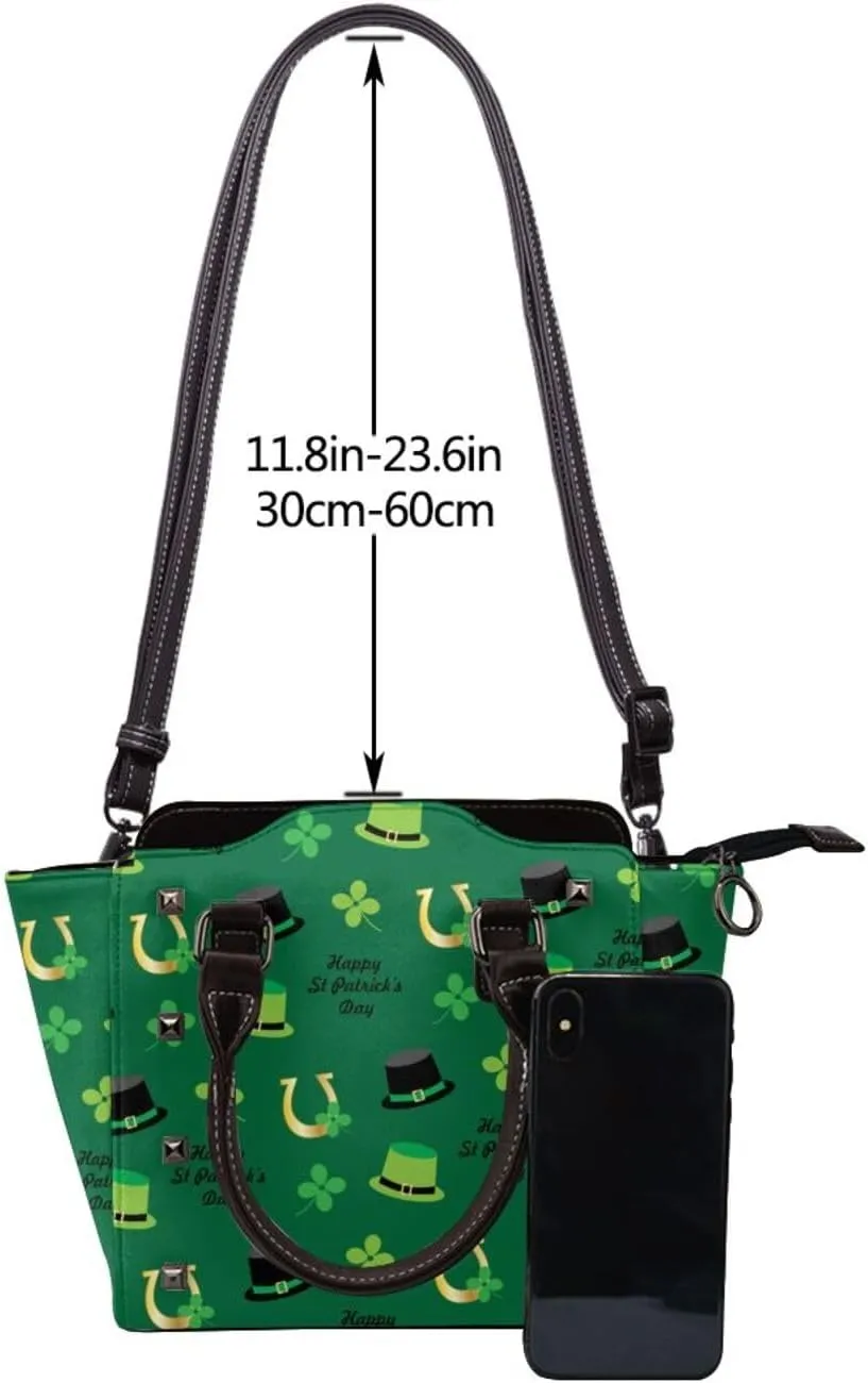 Women's PU Leather Shoulder Bag Handbag Shopping Purse Handle Satchels Studded Totes Clutch Bag