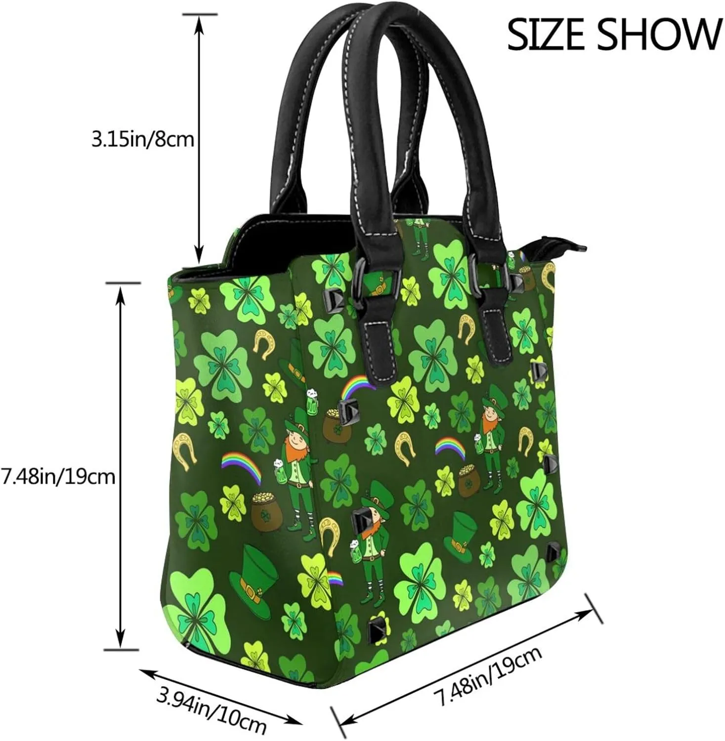 Women's PU Leather Shoulder Bag Handbag Shopping Purse Handle Satchels Studded Totes Clutch Bag