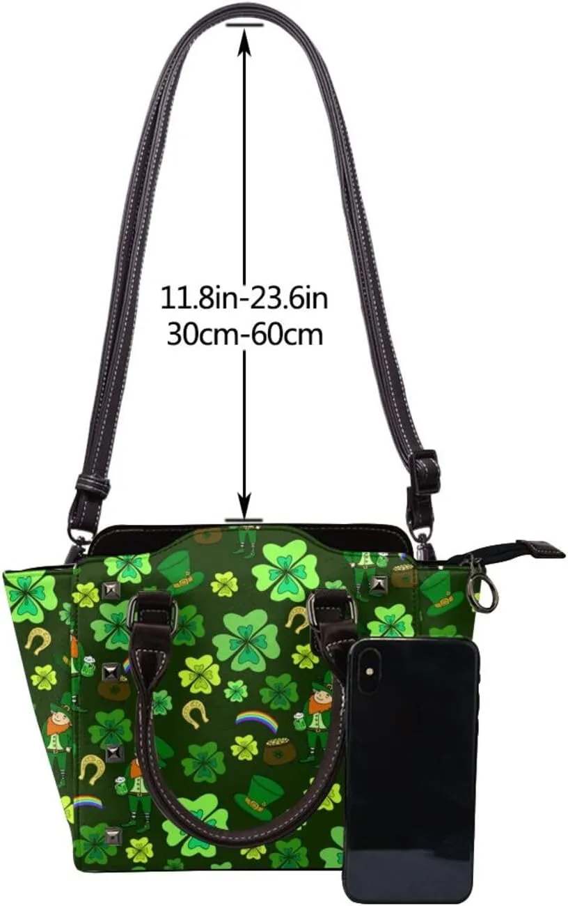 Women's PU Leather Shoulder Bag Handbag Shopping Purse Handle Satchels Studded Totes Clutch Bag