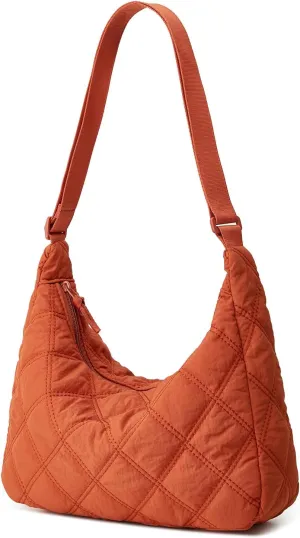 Women's Puffer Totes Fashion Quilted Shoulder Crossbody Bag Solid Color Rhombus Down Padded Handbag Dumpling Purse