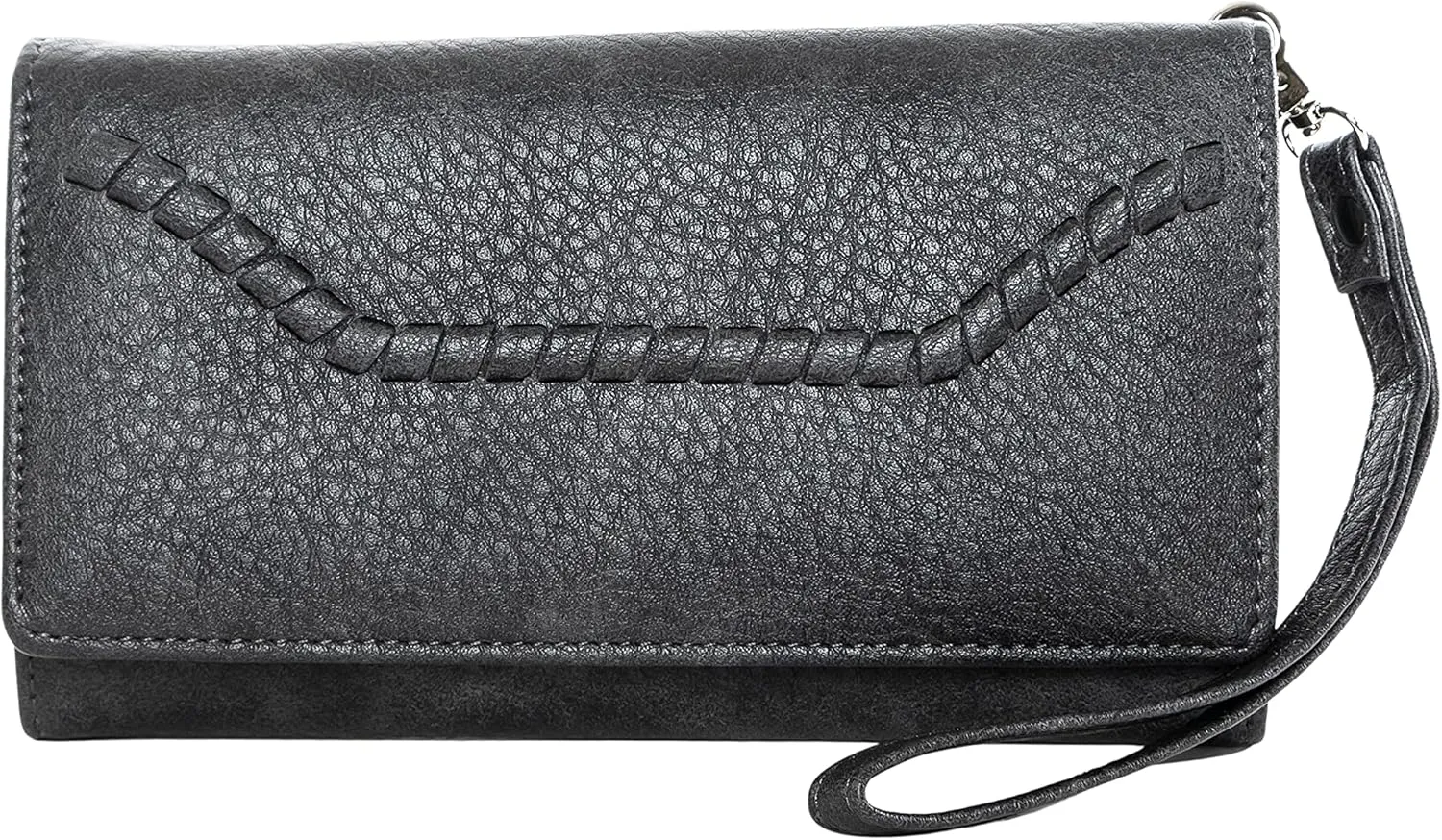 Women's Rfid-blocking Morgan Tri-fold Clutch Wallet for Ladies Concealed Carry Purses (Gray)