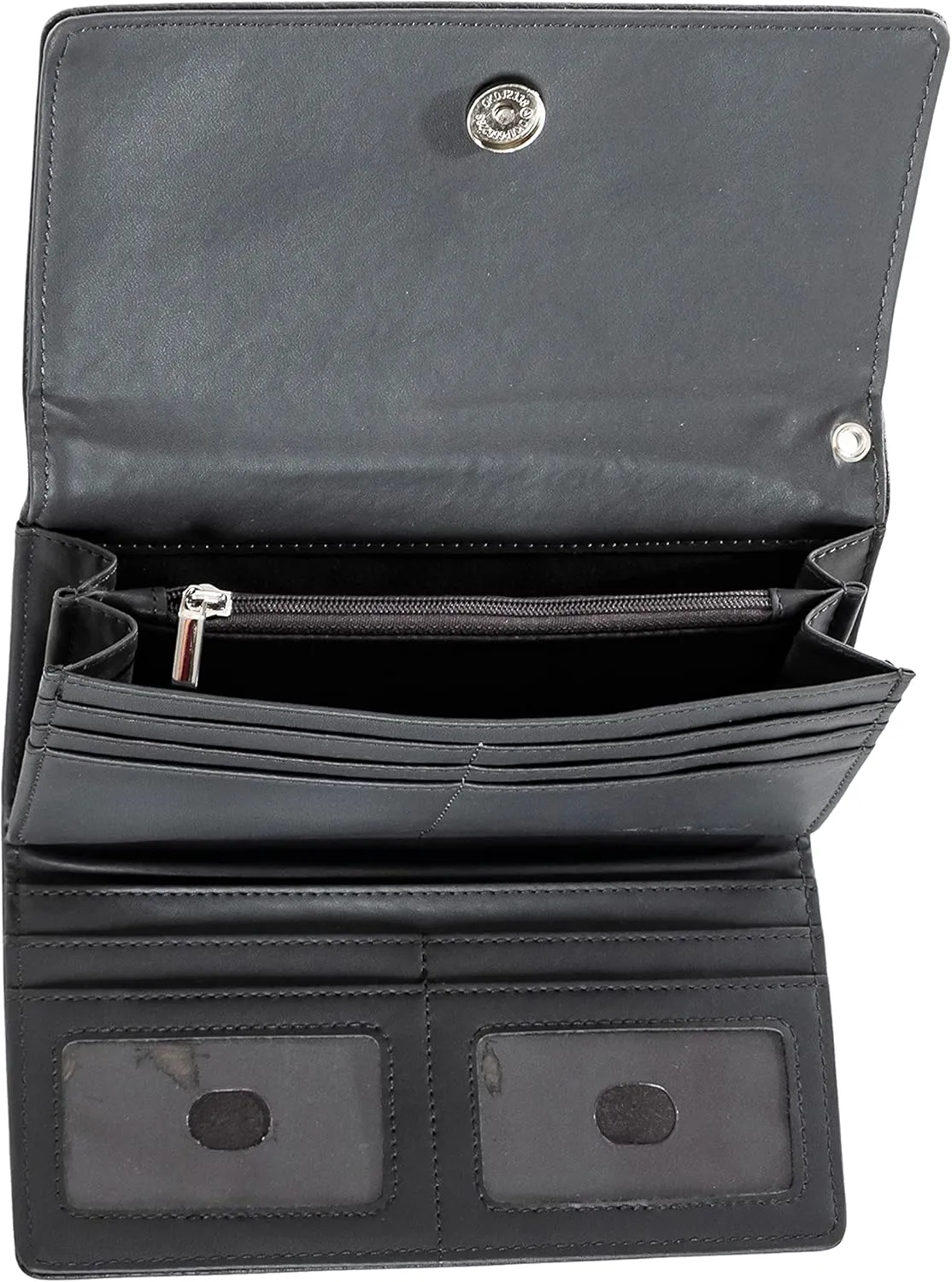 Women's Rfid-blocking Morgan Tri-fold Clutch Wallet for Ladies Concealed Carry Purses (Gray)