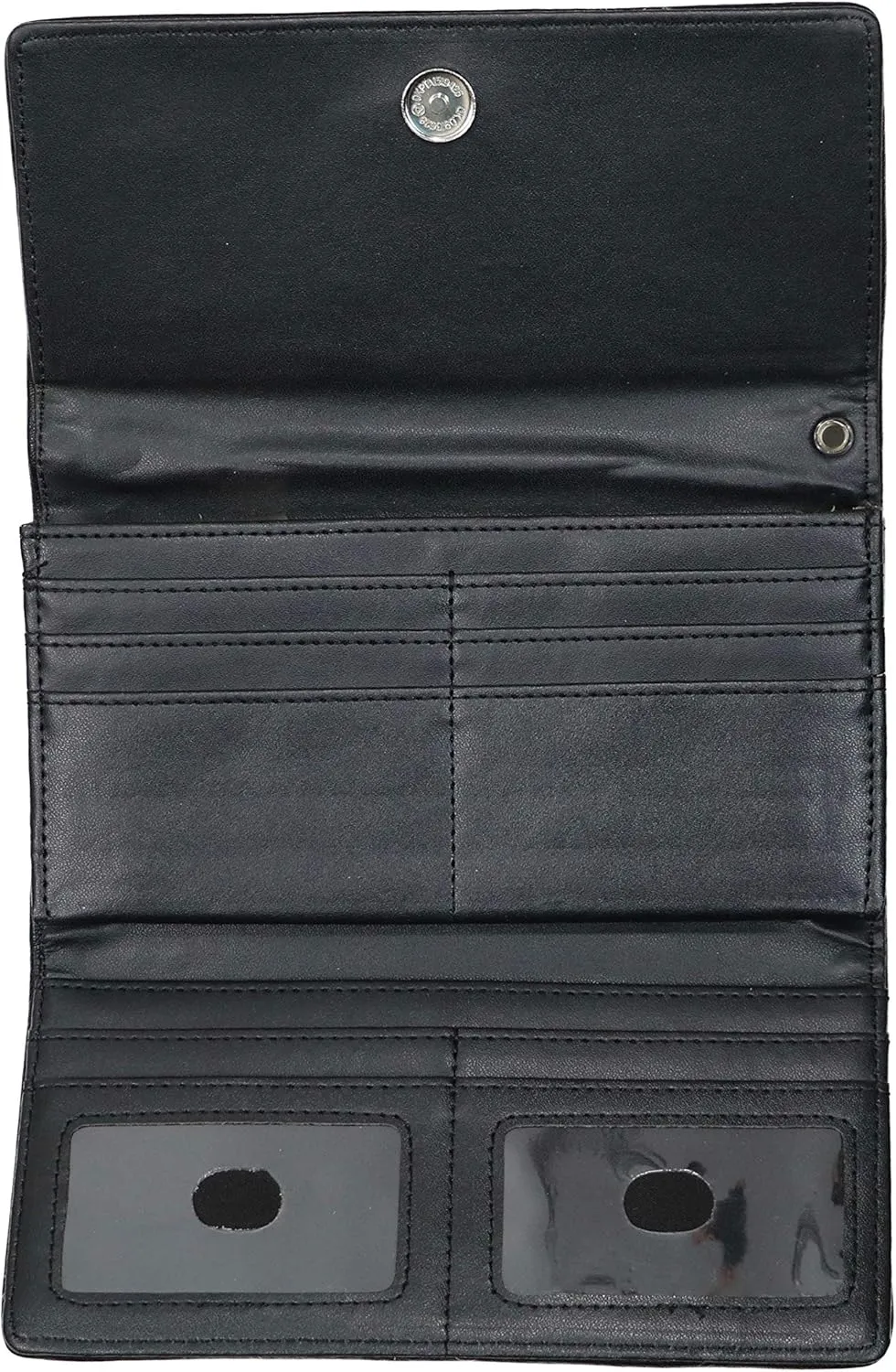 Women's Rfid Blocking Tri-fold Clutch Wallet for Ladies (Black)