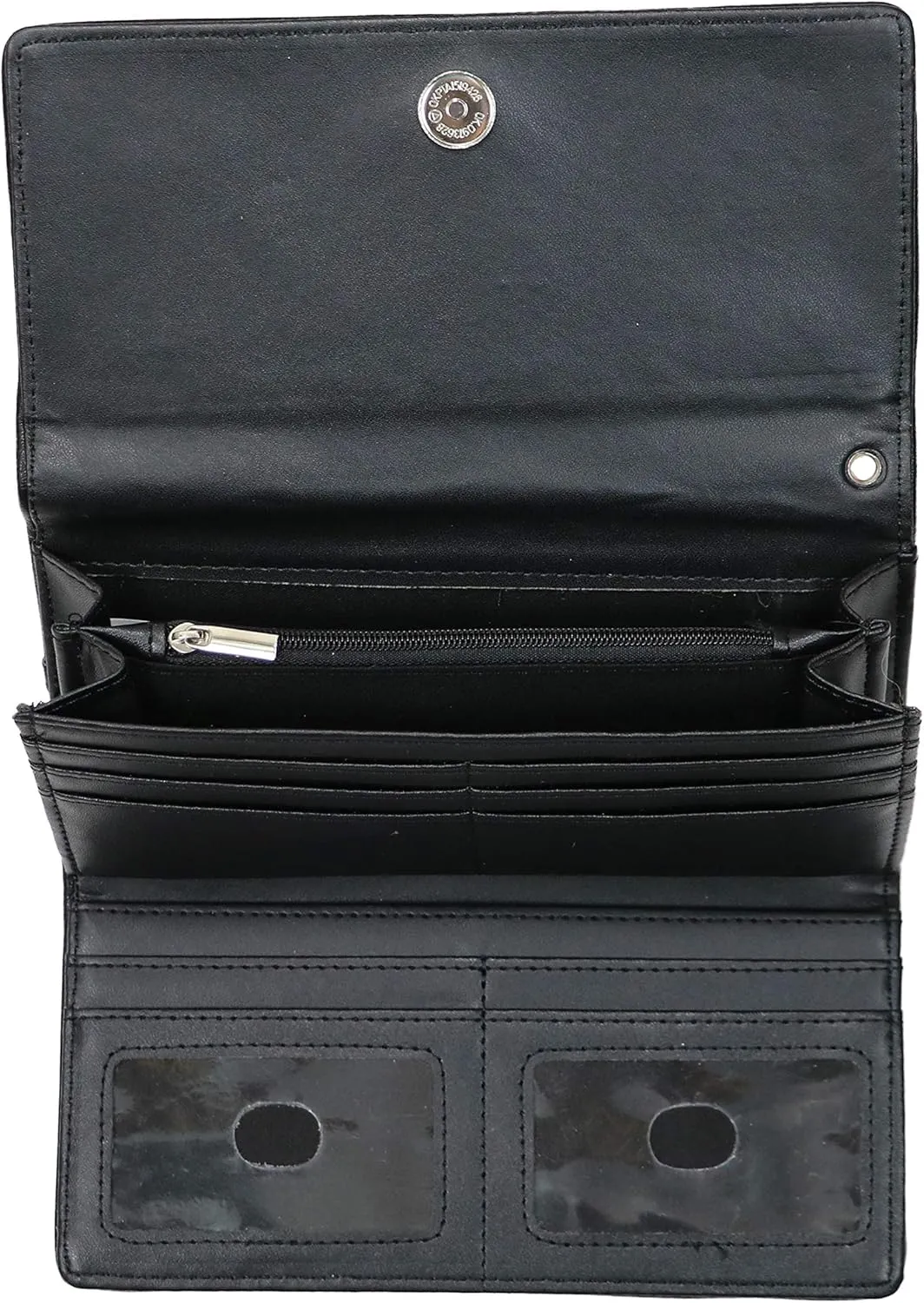 Women's Rfid Blocking Tri-fold Clutch Wallet for Ladies (Black)