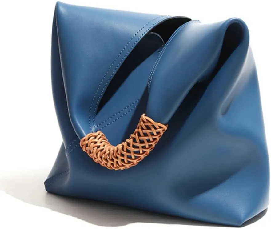 Women's Soft Genuine Leather Shoulder Bag Trendy Triangle Tote Purse Large Working Handbag Designer Satchels