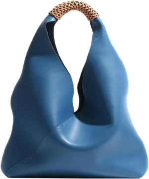 Women's Soft Genuine Leather Shoulder Bag Trendy Triangle Tote Purse Large Working Handbag Designer Satchels