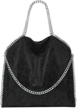 Womens Soft Vegan Leather Shoulder Bags Large Y2k Tote Purse Working Top Handle Handbags Foldable Satchels with Chian
