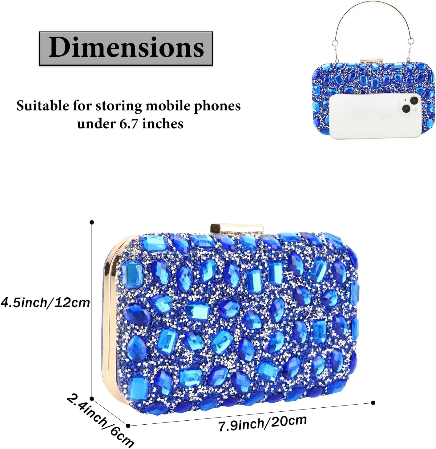 Womens Sparkly Rhinestone Sequin Glitter bag Clutch Evening Handbag Shoulder Bags Purse for Wedding Party Prom