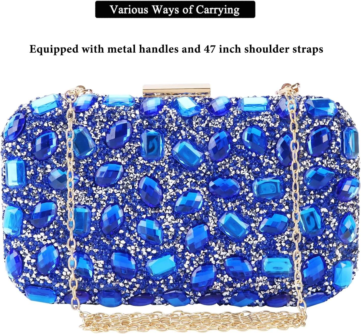Womens Sparkly Rhinestone Sequin Glitter bag Clutch Evening Handbag Shoulder Bags Purse for Wedding Party Prom