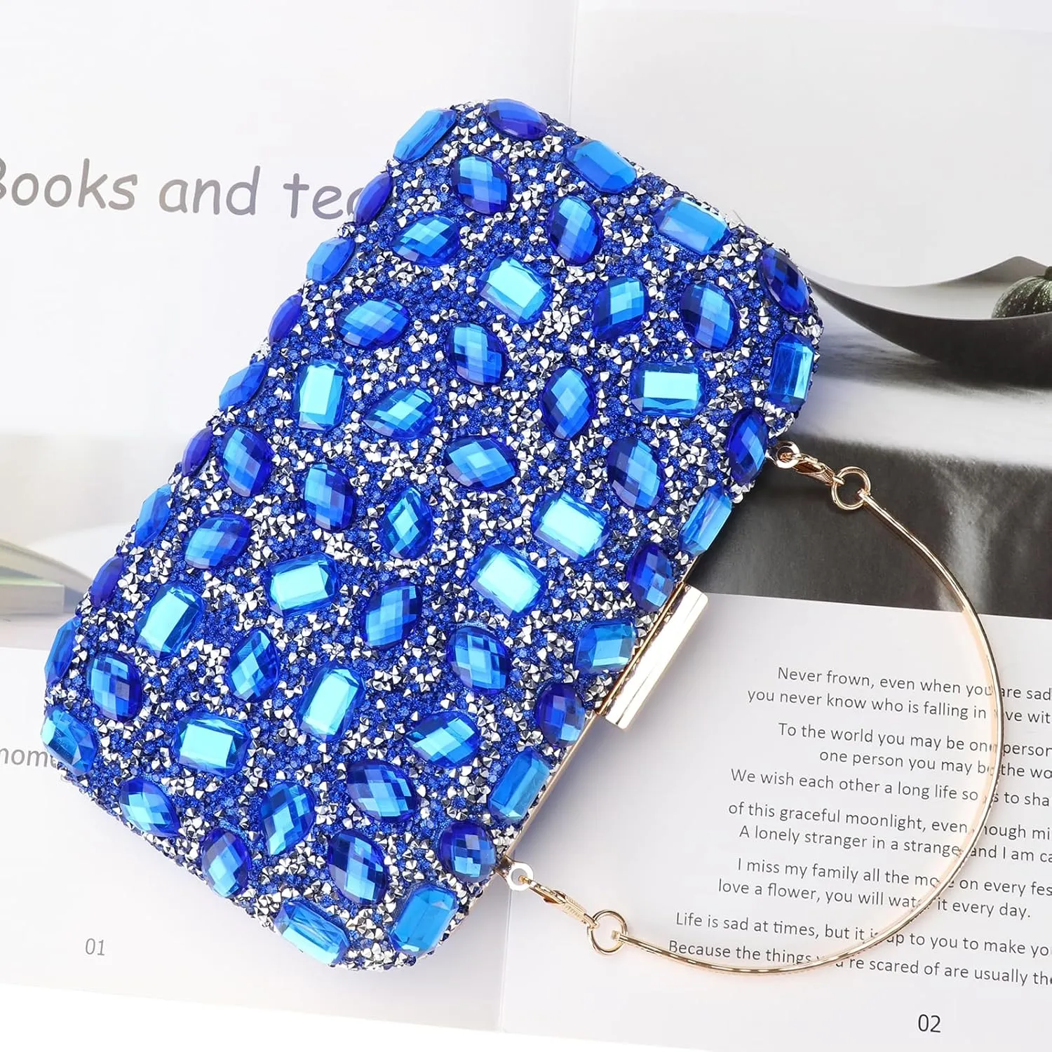 Womens Sparkly Rhinestone Sequin Glitter bag Clutch Evening Handbag Shoulder Bags Purse for Wedding Party Prom