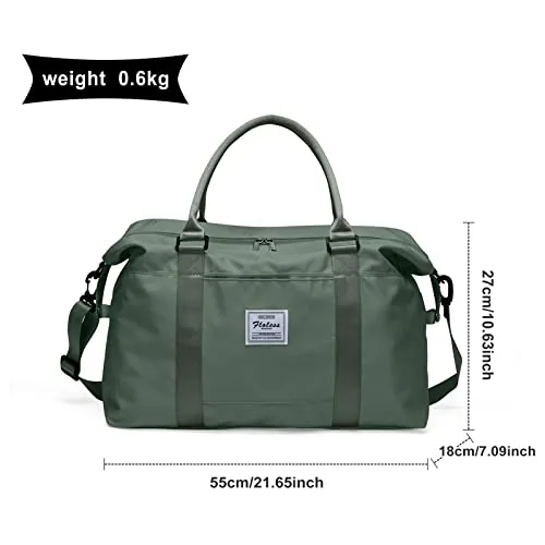 Womens travel bags, weekender carry on for women, sports Gym Bag, workout duffel bag, overnight shoulder Bag fit 15.6 inch Laptop (Large, Olive Green)