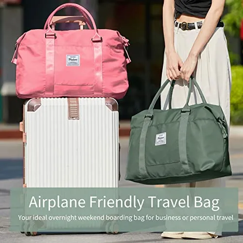 Womens travel bags, weekender carry on for women, sports Gym Bag, workout duffel bag, overnight shoulder Bag fit 15.6 inch Laptop (Large, Olive Green)