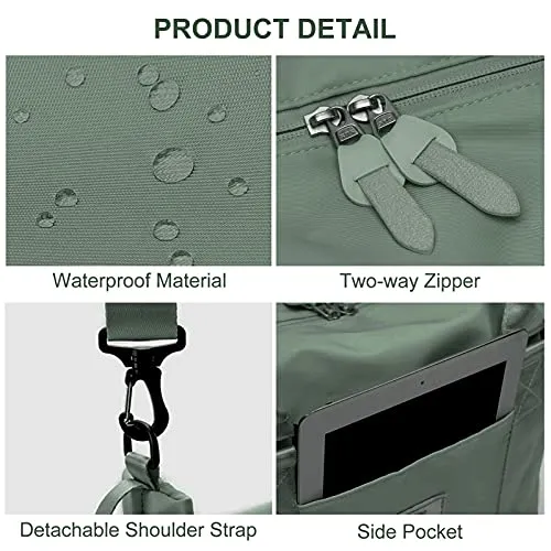 Womens travel bags, weekender carry on for women, sports Gym Bag, workout duffel bag, overnight shoulder Bag fit 15.6 inch Laptop (Large, Olive Green)