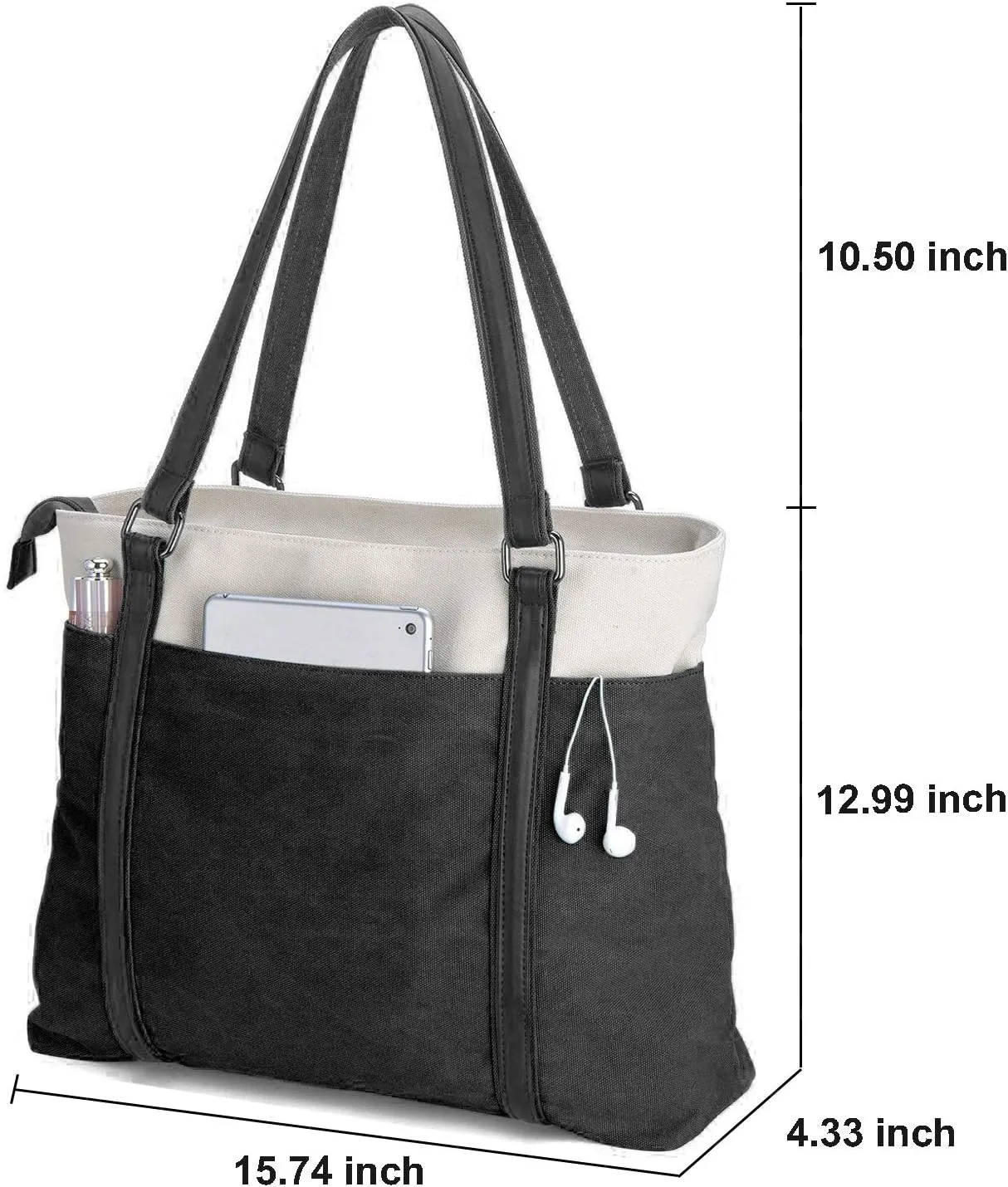 Women's Work Bag with Laptop Compartment Zipper Pockets Teacher Totes Purse