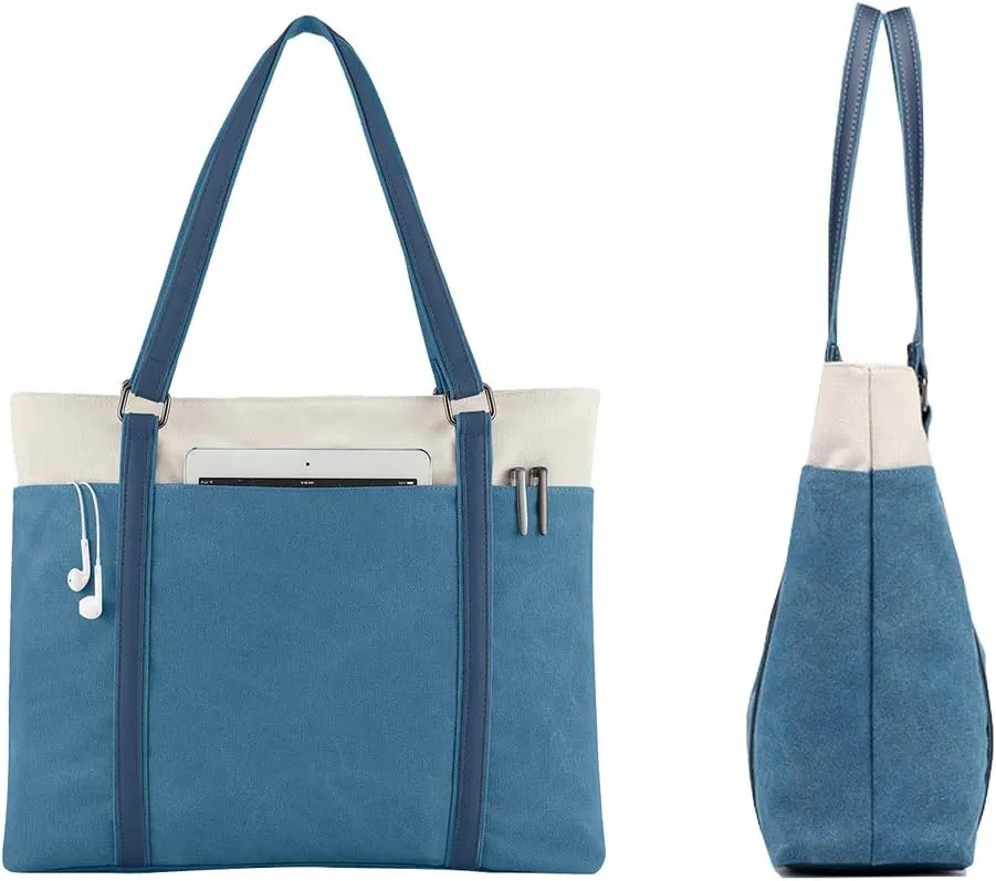 Women's Work Bag with Laptop Compartment Zipper Pockets Teacher Totes Purse