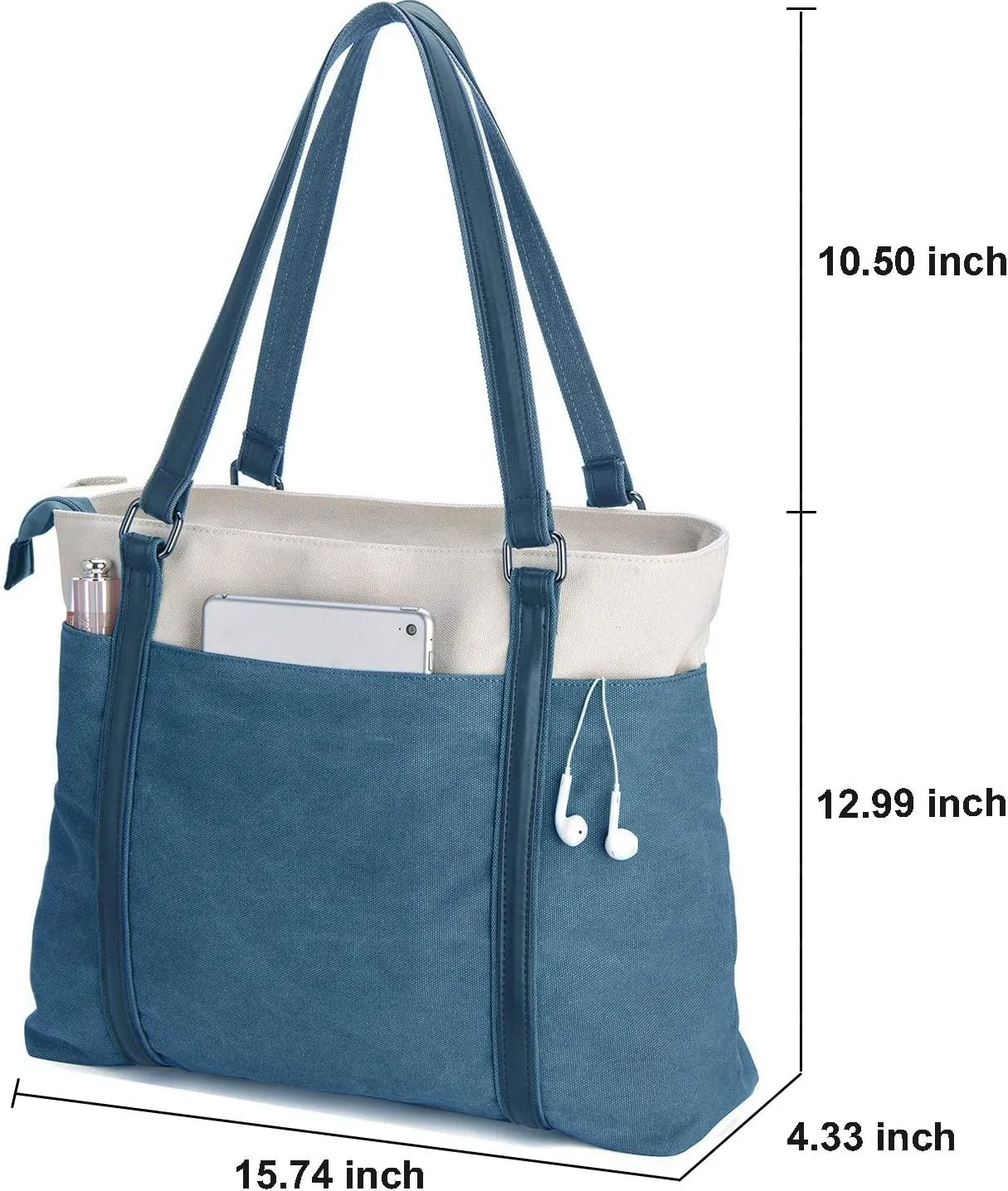 Women's Work Bag with Laptop Compartment Zipper Pockets Teacher Totes Purse