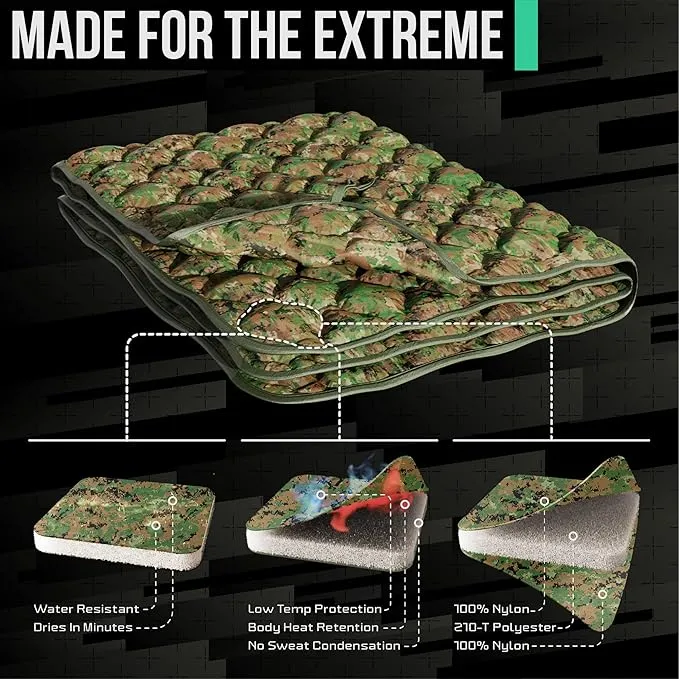 Woobie Blanket Poncho Liner Army & Military Blanket | Insulated Thermal Camping Blanket | USGI, Waterproof Army Gear & Military Gear