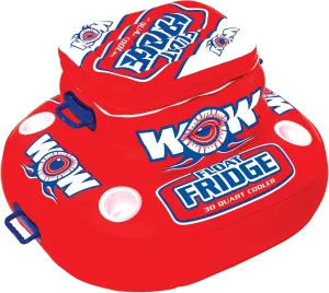 WOW Sports - Inflatable Float Fridge - Cooler For Pools, Lakes, & Oceans - 4 Cup Holders & Zippered Lid
