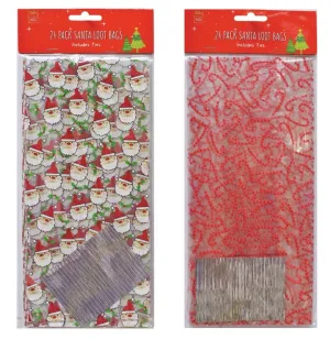 Xmas Party Loot Bags With Ties 24PK