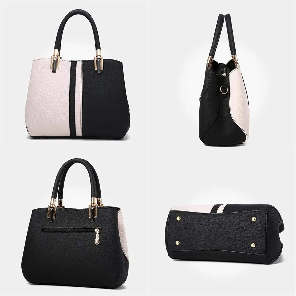 YAQUNICER Women PU Leather Handbags Tote Shoulder Bags Top Satchel Purses