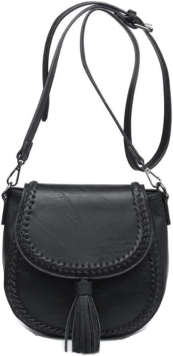 YAQUNICER Women Retro Crossbody Handbag Saddle Tassel Satchel Purses Shoulder Bag