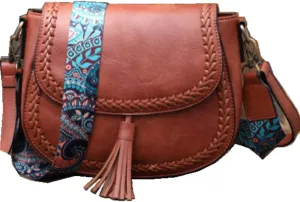YAQUNICER Women Retro Crossbody Handbag Saddle Tassel Satchel Purses Shoulder Bag