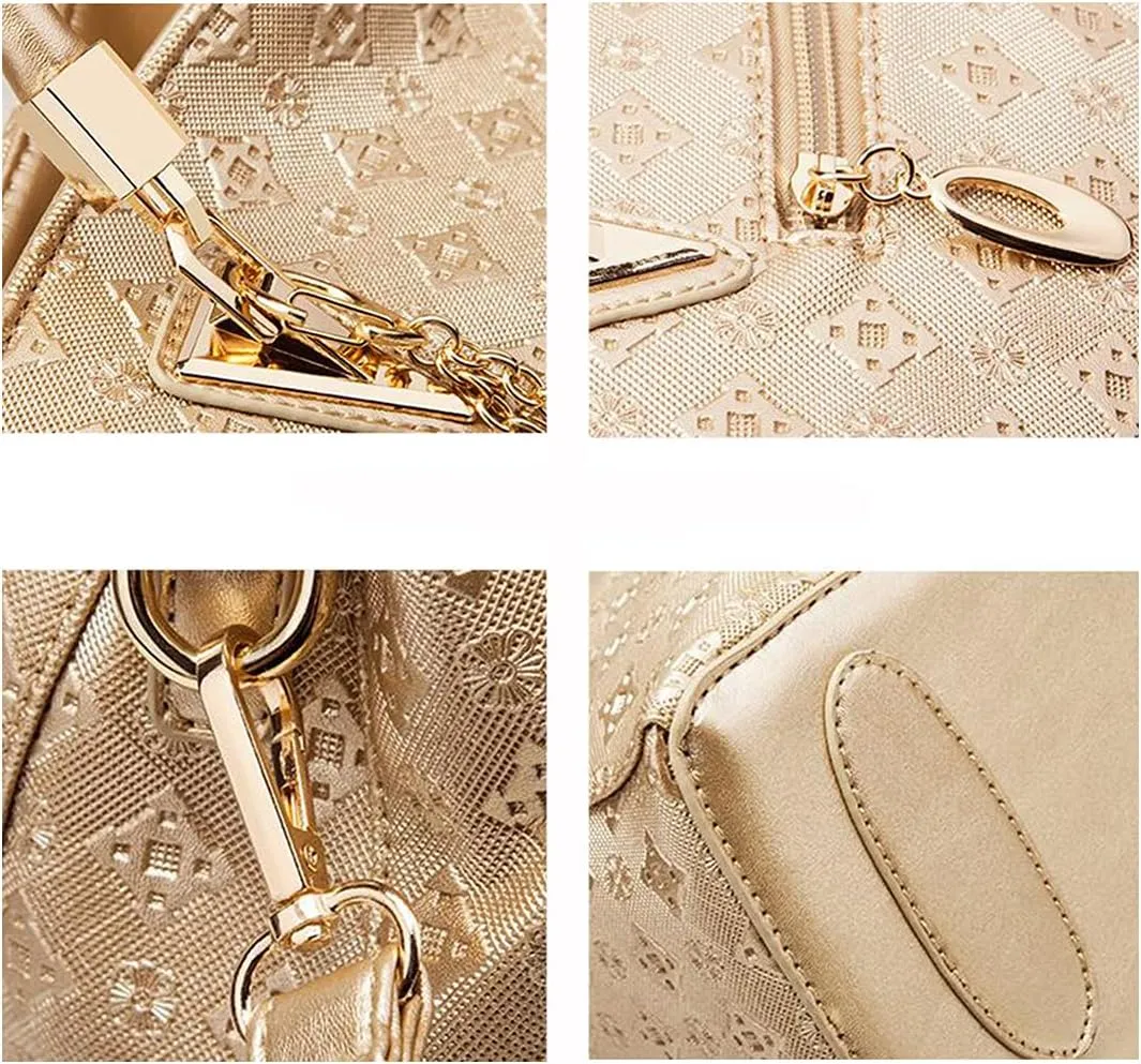 YAQUNICER Women Synthetic PU Leather Tote Satchel Hobo Backpack 4pcs Shoulder Top-Handle Crossbody Handbag