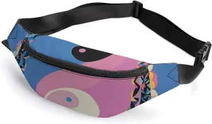 Yin Yang Pattern Belt Bag with Adjustable Strap, Lightweight Travel Crossbody Bags, Hands-Free Mini Fanny Packs in Running Gym