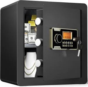 YITAHOME 2 2.0 Cu ft Fireproof Safe Box, Home Safe with Fireproof Document Bag, Digital Keypad Lock Security with Removable Shelf for Home Office Hotel- Protect Important Valuables