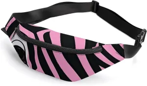 Zebra-like Print Belt Bag with Adjustable Strap, Lightweight Travel Crossbody Bags, Hands-Free Mini Fanny Packs in Running Gym