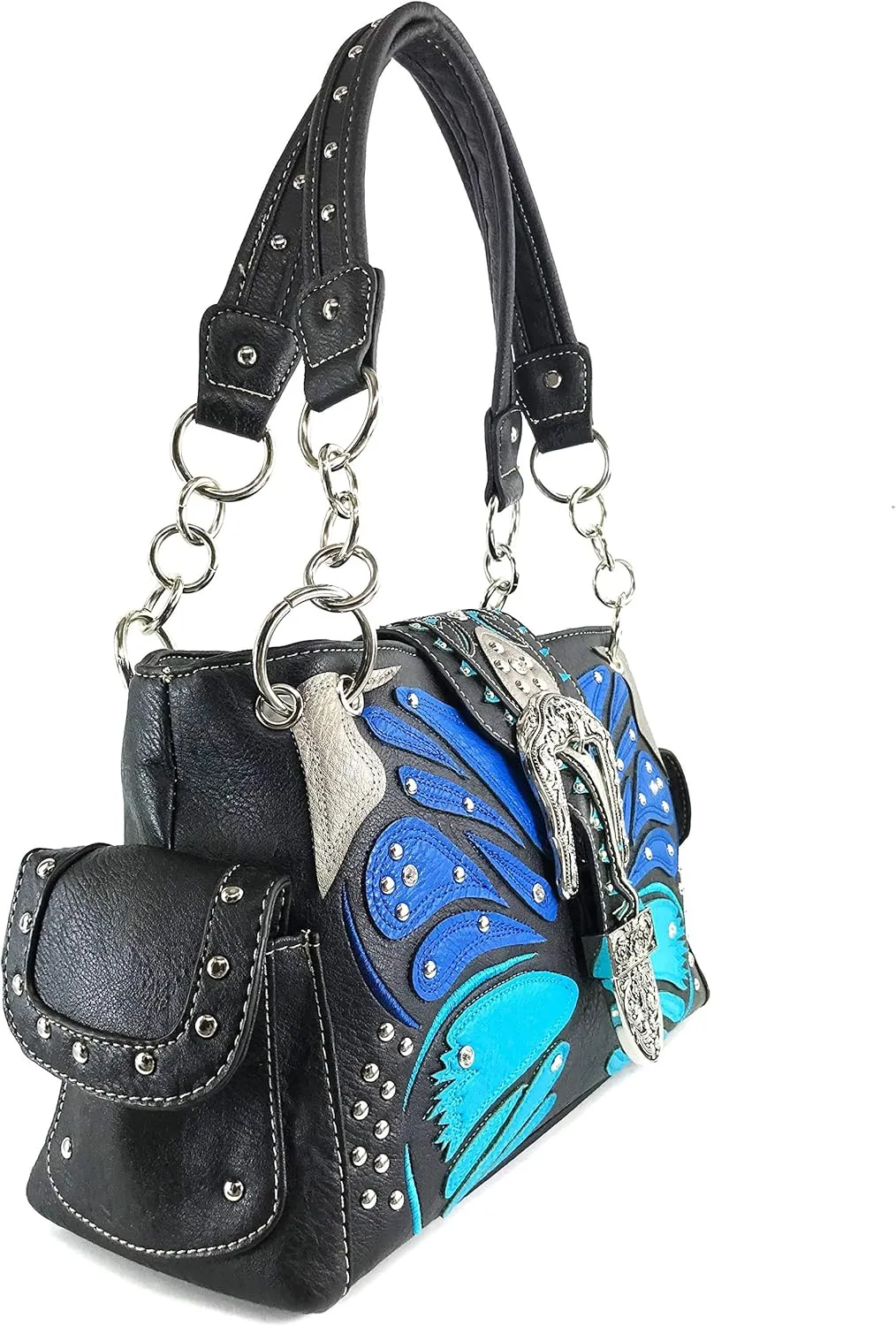 Zelris Buckle Abstract Butterfly Artwork Women Conceal Carry Handbag Wallet Set