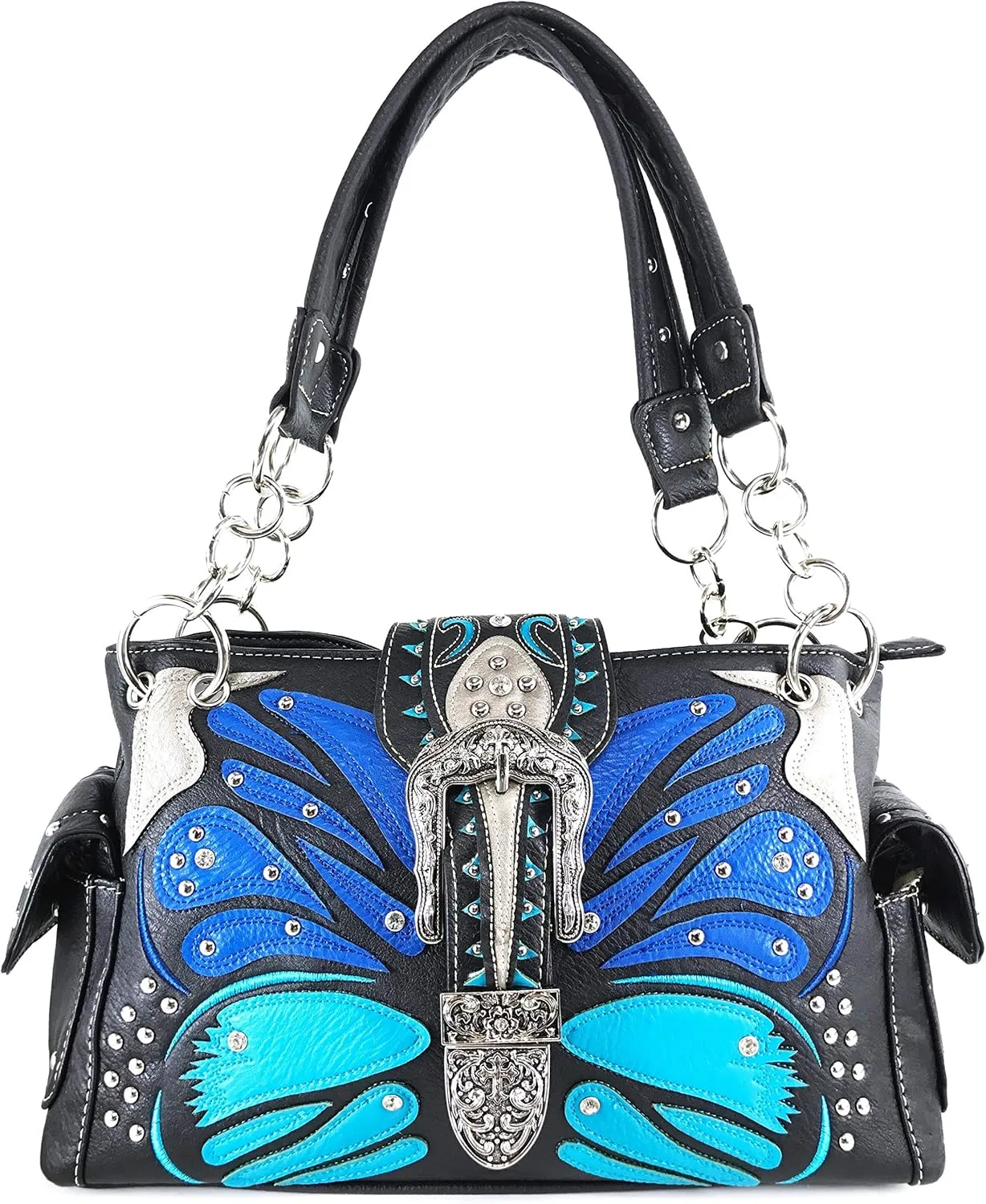 Zelris Buckle Abstract Butterfly Artwork Women Conceal Carry Handbag Wallet Set